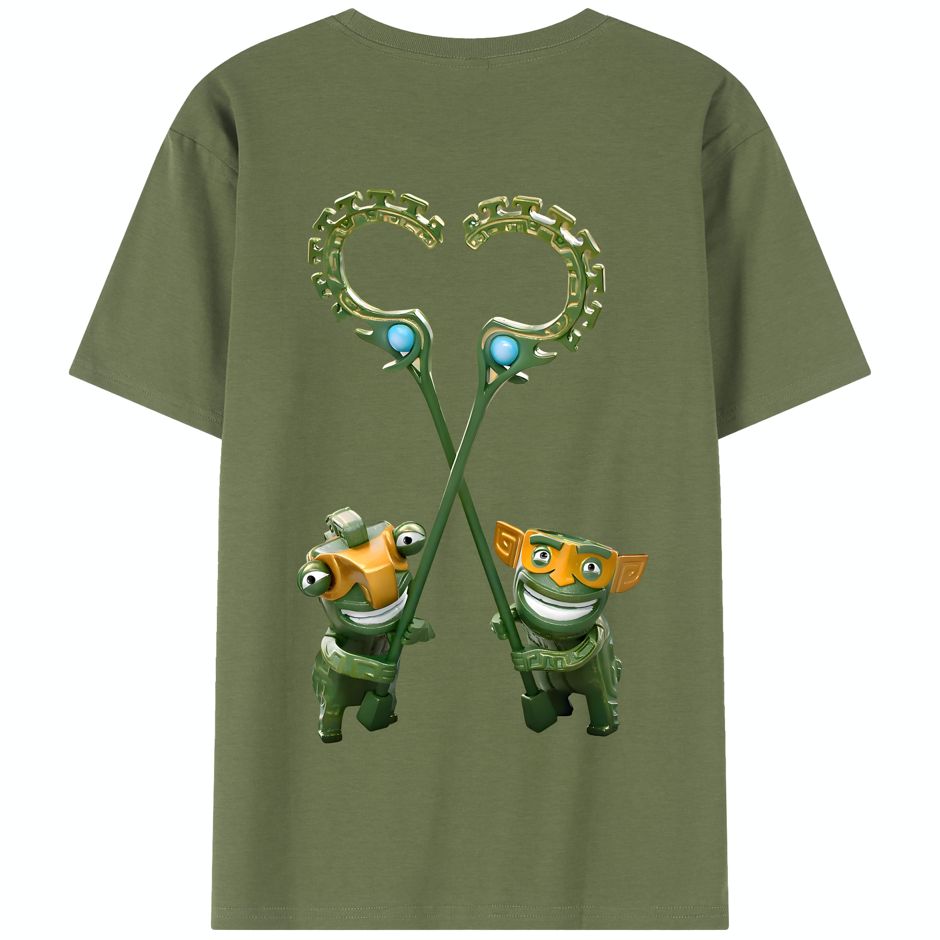 （画像用） Ne Zha 2 ナタ 魔童の大暴れ 綿100％半袖Tシャツ（背面プリント）